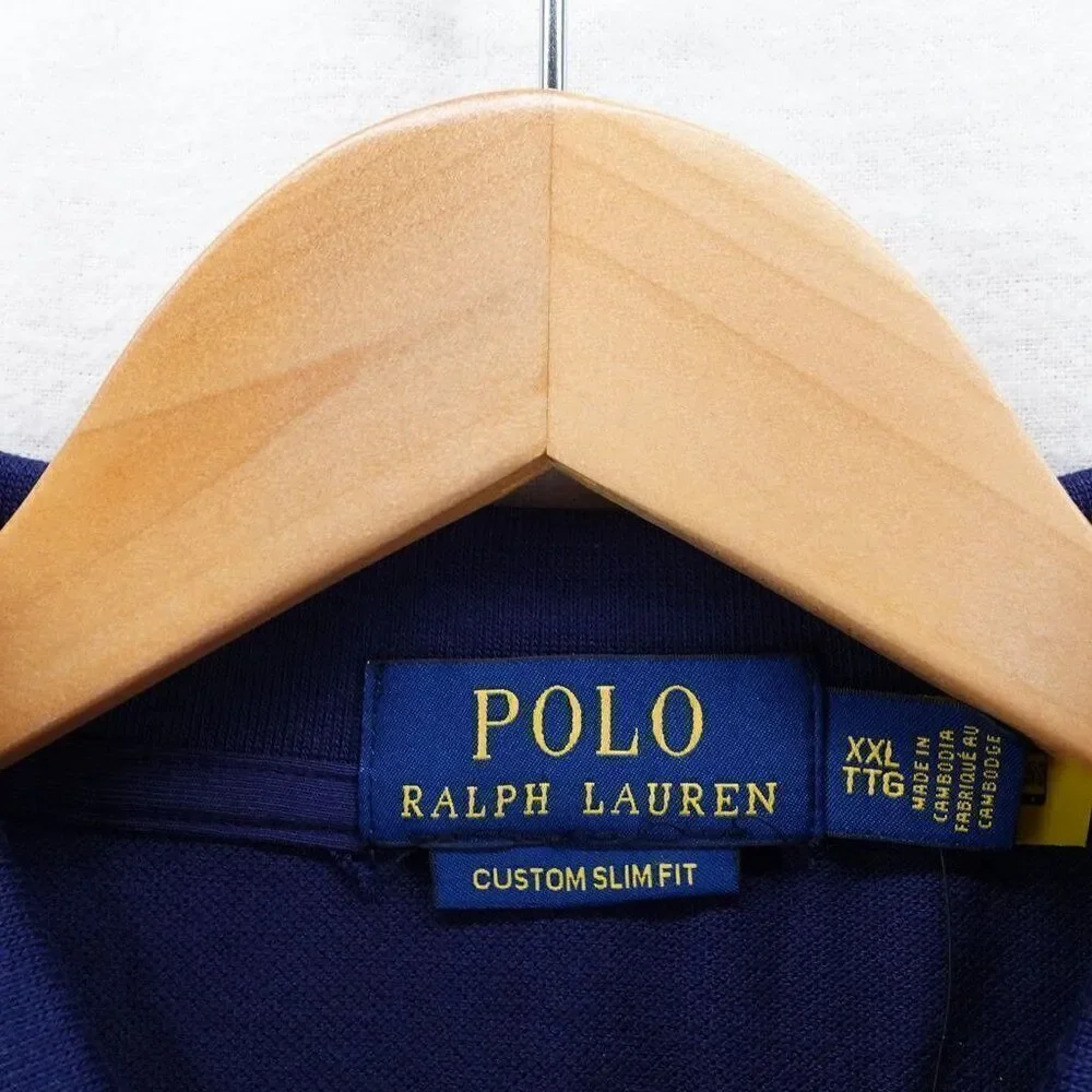 Polo Ralph Lauren Men's Slim Fit Lunar New Year Triple-Pony Polo Shirt Blue XXL